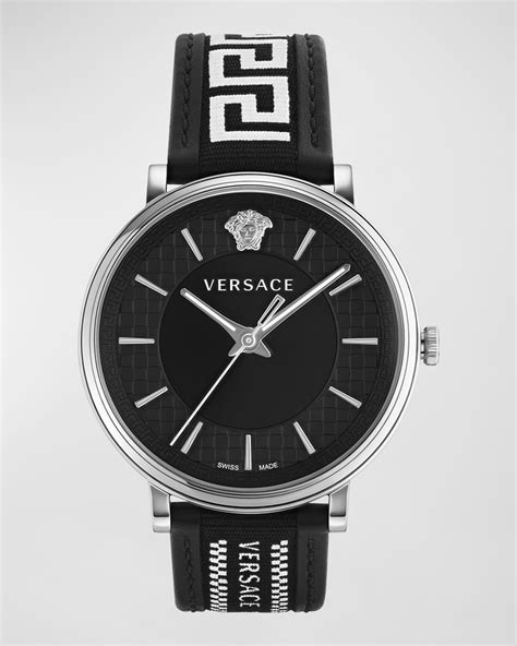 Versace V Circle Greca Edition Watch, 42mm 